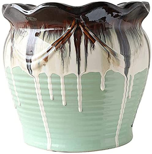 Vaso da fiori grande da esterno, vaso per piante in ceramica Giardino domestico Piante rizoma Vasi per piantare, terrazza, balcone, cortile, decorazione domestica del pavimento, per cactus, piante ver