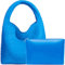 JINMANXUE Damen-Handtasche aus veganem Leder, handgewebt, modische Schultertasche, Tragegriff oben, passend zu Unterarmtasche mit Geldbörse, Blau (Azure Blue), Large