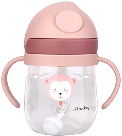 ViaGasaFamido Tasse de Paille pour bébé avec Paille Lestée Tasse de Paille Anti-fuite de 250 Ml pour Tout-petits pour lesà Domicile Paille en Forme de V échelle Décoloration