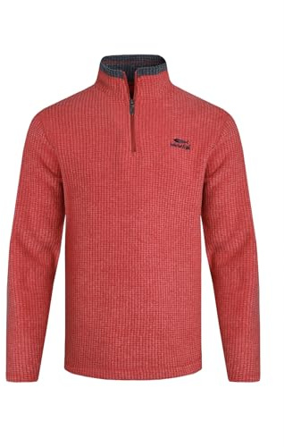 Weird Fish Newark 1/4 Zip Grid Fleece Barberry Red Marl Size XL. (Jumper/Sweater/Fleece)