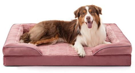 FURTIME Orthopädische Hundebetten für große Hunde, waschbare Hundesofa mit ultra-bequemem, stützendem Schaumstoff, hochdichter Eierkisten-Schaumstoff mit abnehmbarem Bezug, Haustier-Sofabett,
