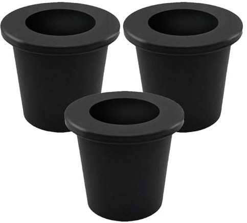 GHAMYEE 3 Stück Terrassentisch-Regenschirm-Lochring, Terrassenschirm, Kegelstopfen, Schirm-Stabilisatorhülse für 5,1 bis 6,3 cm Terrassentischloch und 3,8 cm Schirmstangenadapter (schwarz)