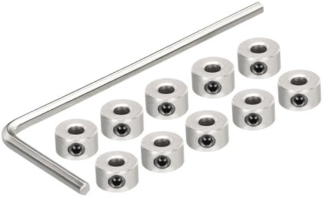 sourcing map 10Pcs Landing Gear Stopper 2.55 x 7mm/0.1x 0.28 Plane Wheel Collar Block with Wrench for RC Airplane Model Remote Aircraft