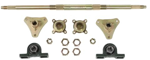 Kit d'arbre D'essieu Arrière Robuste de 24 Pouces, Ensemble de Supports de Fixation de Moyeux Métalliques pour Quads ATV Mises à Niveau de Go Kart à Faire Soi-même