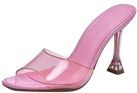 Sandali da donna con tacco – sandali da donna eleganti – décolleté da donna con tacco alto, sexy trasparente con tacco Peep Toe Slipper Jelly, scarpe da sposa, scarpe estive, taglie 37-42, Colore: