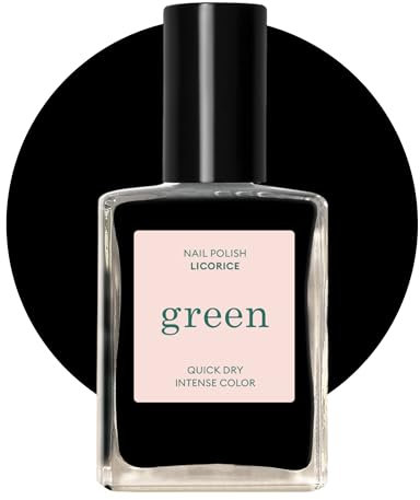 MANUCURIST • Green Schwarzer Nagellack • Klassischer 9-Free Nagellack • Vegan und bio-basiert (67%) • Professionelle Maniküre • 15ml (LICORICE)