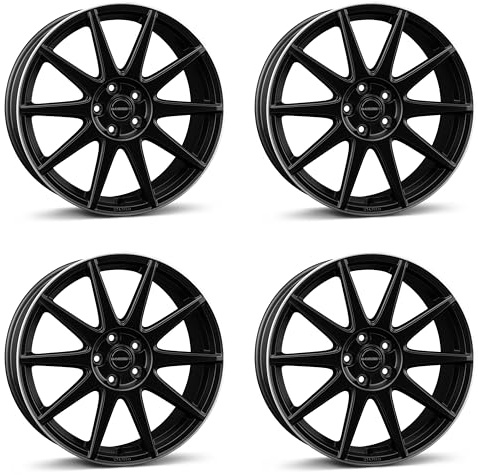 4x Borbet Felgen GTX 8.0x19 ET50 5x114.3 black matt rim silver kompatibel mit Dacia Duster