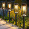 BITPOTT Solaires Jardin pour Extérieurs,4 Pièces Lampes de Chemin Solaires IP65 Étanche Solaire Eclairage Décoration Lampes Solaires Pour Jardin, Terrasse, Chemin, Pelouse(Blanc Chaud)
