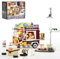 FUNWHOLE Remorque à Hot-Dog au Chili - Kit de Briques Lumineuses Camion de Restauration LED de Rue - 515 Pièces pour Adultes et Enfants