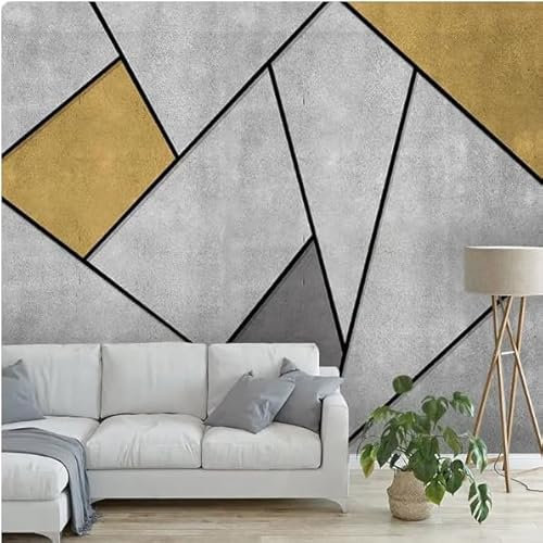 Tzxztt Geometrische Linien Weiß Gelb Moderne 3D Tapete Geprägte Seide Neutrale Töne Material Ideal Für Wohnzimmer Schlafzimmer-400cm×280cm