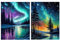 Hongyrjy 2 Stück Diamond Painting Erwachsene-Starry Sky Diamant Painting Bilder,5D Diamend Painting Aurora Bilder als für Geschenk Zuhause Wanddekoration 12x16inch