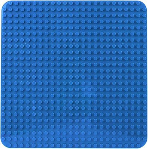 Große Bauplatte Kompatibel mit Lego Duplo Platten,38.4 * 38.4cm Classic Grundplatte mit 24 x 24 Noppen für Duplo Steine,Konstruktionsspielzeug für Kleinkinder,Mädchen und Jungen, Blau
