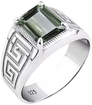 Gems Vibes Ring aus 925er Sterlingsilber, Geburtssteinring für Männer, mehrfarbiger Edelsteinring, das beste Geschenk für ihn, handgefertigter Statement-Ring
