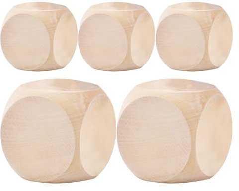 Holzwürfel Blanko Würfel - Leere Würfel | Blanko Kubus | Spielwürfel Blankowürfel | Unbemalte Spielstein Holzwürfel | Spielstein Spielwürfel | Blankowürfel | Unlackiertes naturholz Kubus