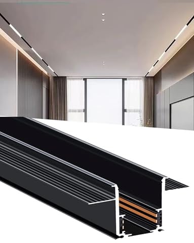 Magnetische LED Einbauschiene Deckenputz in Schiene für vielseitige Beleuchtung in Wohnzimmer, Bad, Küche, Arbeitszimmer, Büro