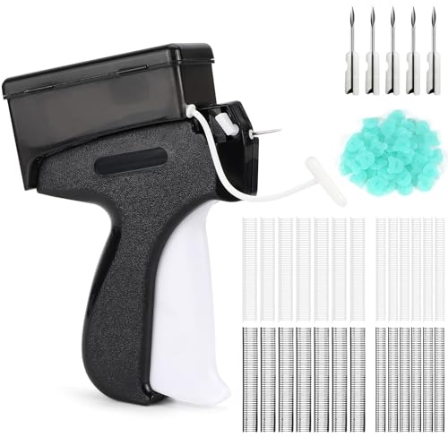 LPZMPZ Etikettierpistole Set Micro Stitch Gun, Heftpistole Kleidung, Stitchy Quick Clothing Fixer mit 5 Ersatznadeln und 3000 Plastiknadel, für Rock Hemd Jeans (Schwarz)
