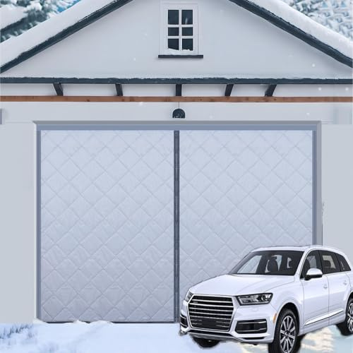 Générique Rideau Isolant Magnétique pour Porte De Garage,Moustiquaire d'hiver,Rideau De Porte Suspendu,Rideau Thermique,Protection Contre Le Froid,Protection pour Porte De Garage,Gris,W229xH198cm