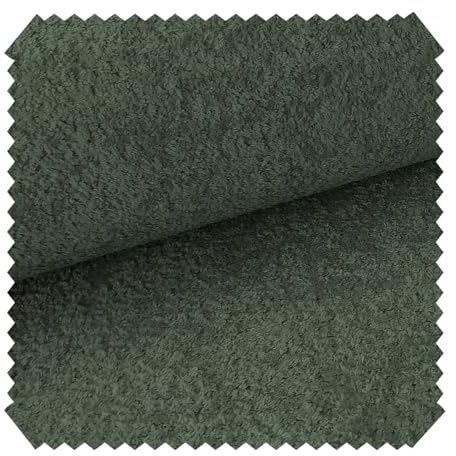 novely® MONIQUE Samtweicher Bouclé-Stoff, Schwer Entzündbarer Polsterstoff, Möbelstoff in Erdtönen, für Sofas und Sessel, Meterware 1lfm | Farbe: 39 Grün