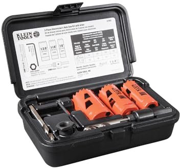 Klein Tools Electrician's Hole Saw Kit with Arbor 3-Piece 32905