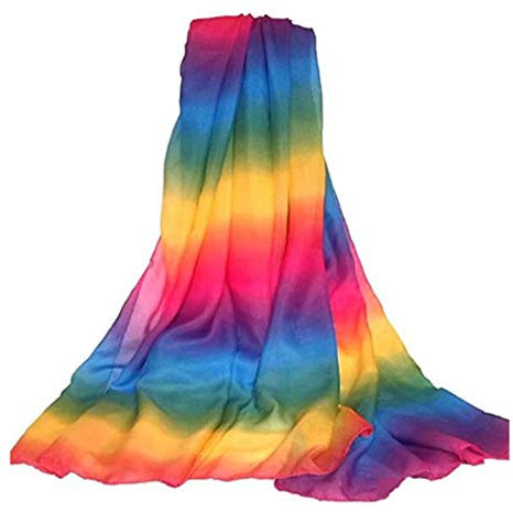 CRB Fashion Damen-Schal in Regenbogenfarben, Bunt, Einheitsgröße