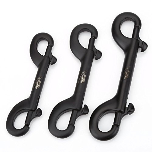 Tbest Doppel Karabinerhaken, Doppel Karabiner Ketten Schnapphaken Ended Clip Edelstahl Scuba Diving Haken Bolzen Snap für Tauchen Hundeleinen Gurtband Taschen Gurte(115 mm)