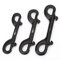 Tbest Doppel Karabinerhaken, Doppel Karabiner Ketten Schnapphaken Ended Clip Edelstahl Scuba Diving Haken Bolzen Snap für Tauchen Hundeleinen Gurtband Taschen Gurte(115 mm)