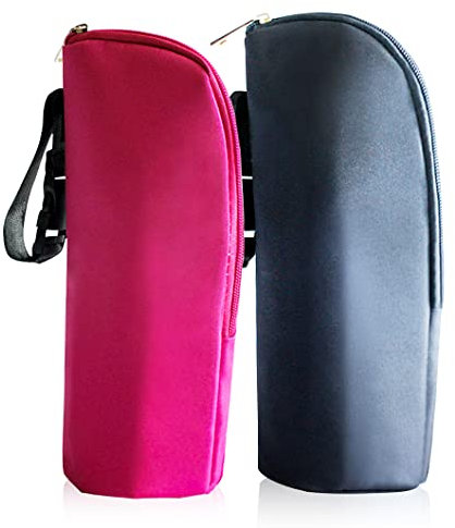 Rolin Roly 2 pcs Aislado Alimentación del Bebé Botella Enfriador Bolsa 350ML Baby bottle bag (Rose red+Black)