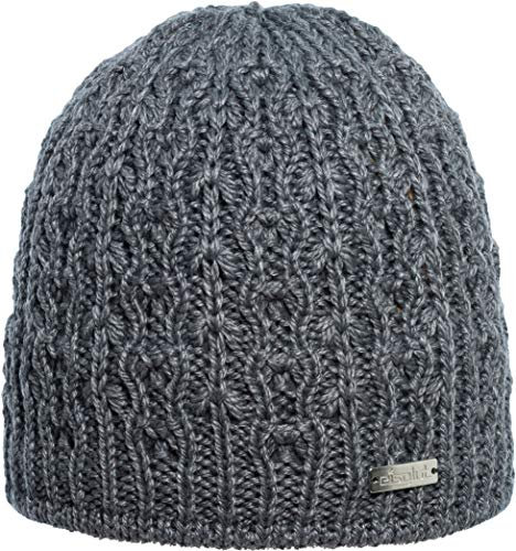 Eisglut Damen Emilial Merino Strickmütze, anthrazit Mel, M 57-58cm