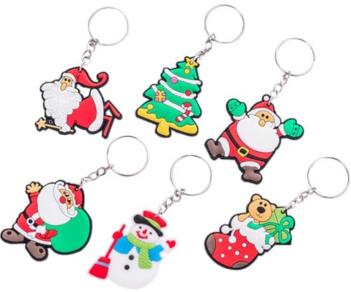 Stücke Weihnachten Schlüsselanhänger Silikon Weihnachtsbaum Schneemann Weihnachtsmann Anhänger Schlüsselbund Taschenanhänger Kinder Mitgebsel Spielzeug