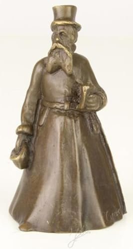 Casa Padrino Jugendstil Tischglocke Gentleman Bronze/Gold 5,5 x 5,5 x H. 9,9 cm - Tischklingel Service Glocke - Hotel & Gastronomie Accessoires