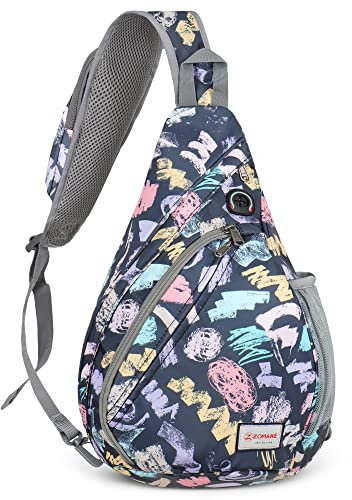 ZOMAKE Schultertasche für Damen, wasserabweisend, leicht, Crossbody-Tasche für Reisen, Kreuzfahrt, Damen, Graffiti Schwarz