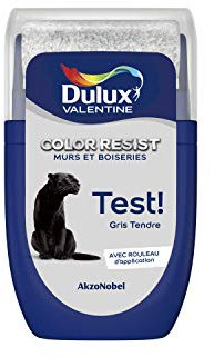 Dulux Valentine Peinture Color Resist - Murs et Boiseries - Mat - Testeur Couleur Gris Tendre 30 ml