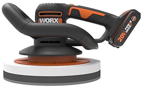WORX - Polisseuse orbitale sans fil 20V - Plaque ⌀ 254 mm - Moteur Puissant - Design Compact et Ergonomique - Avec 2 Bonnets de Haute Qualité - Livrée Avec Batterie et Chargeur - WX856