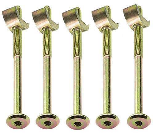 Half Moon M6 Threaded Washers with Furniture Connecting Bolts for Bunk Beds & Baby Cots 100mm (2 Bunk Bed Bolts + 2 Half Moon Nuts)