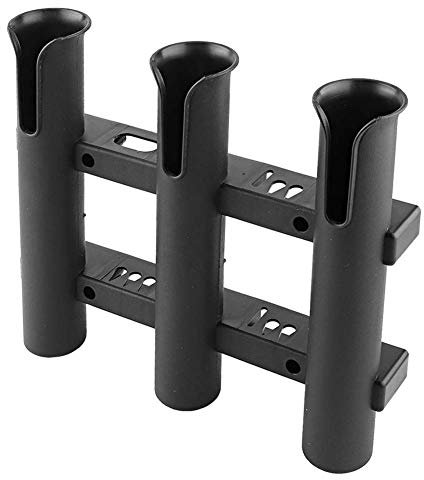 Bateau Supports De Rod Tube 3 Porte-Canne À Pêche en Plastique Noir Support Rack Slotted À Montage Latéral pour Bateaux Kayak Garage Stockage