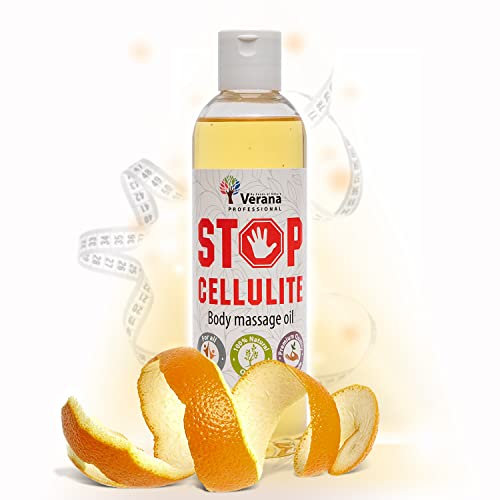Verana Massageöl Anti Cellulite öl, Naturkosmetik für alle Hauttypen, Anticellulite, Wirksam bei Programmen zur Körperformung, macht die Haut glatt, fest und straff, Aromatherapie 250 ml