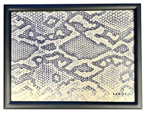 Lap Tray with Cushion Food Serving Laptop Desk 43 x 33 x 1.5 cm | Wooden Tray Soft Padded Bean Bag Cushion For Eating, Travel & Work from Home (Beige Snake)