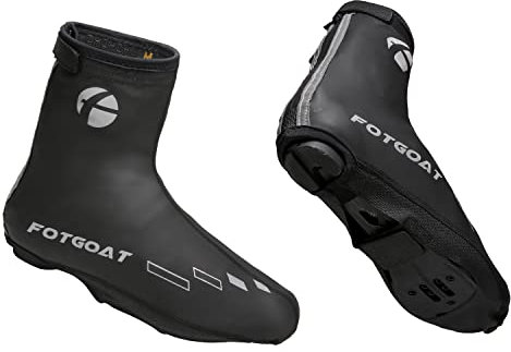 Überschuhe Fahrrad Wasserdicht Winter Neopren Shoecover für Herren Damen Radsport Rennrad MTB Schuhüberzieher Kälteschutz Regenschutz mit Reflektoren Black 40/41