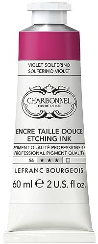 Charbonnel Kupferdruckfarben, hochpigmentierte Tiefdruckfarbe, ausgezeichnete Lichtechtheit, Vegan, lebendige Farben, alterungsbeständig, 60ml Tube - Solferinoviolett