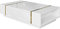 lukmebel Couchtisch Weiß mit Gold Onyx -104x65x36 cm Couchtisch mit Stauraum - Push to Open - Wohnzimmertisch - Beistelltisch Couch - Sofatisch - Sofa Tisch - Stubentisch