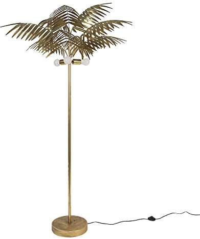Clayre & Eef Stehlampe Palme Ø 100x193 cm Goldfarbig Eisen Stehleuchte