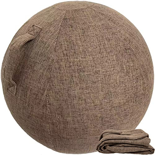 Alywen Schutzhülle für Ball, Fitnessstudio, Gymnastikball, Swiss Ball, Büro, schmutzabweisend, langlebig, rutschfest, für Ball (75 cm, Kaffeebraun)