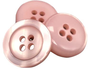 50 Perlmuttknöpfe - 5 Größen und 11 Farben zur Auswahl - Hergestellt und versandt aus Spanien (Rosa, 18 mm)