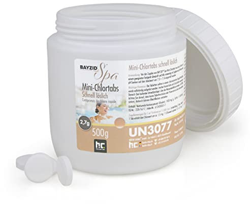 Höfer Chemie 4 x 500 g SPA Mini - Chlortabs 2,7 g schnell löslich geeignet für kleine Pools, Whirlpools und Planschbecken