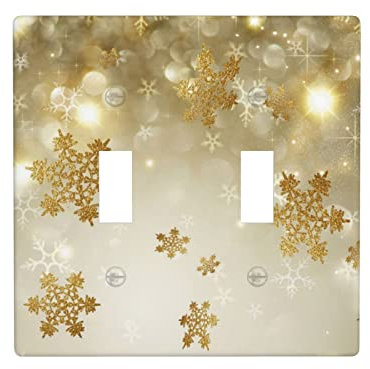 Cache de prise électrique en soie dorée incassable de taille moyenne, plaque d'interrupteur résistante aux chocs