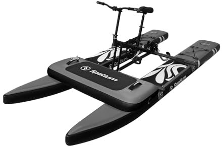 Spatium SUP Wasser Fahrrad aufblasbare Pedal Boot aufblasbare Pedal Kajak Wasser Fahrräder für See Angeln Pedal Boot Stabiler und einfach zu Fahren auf dem Wasser schwarz
