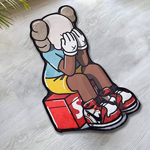 Rugendary Beliebter Hypebeast-Teppich, Dekorativer Sneakerhead-Teppich, Rutschfeste Form, Matte für Heimdekoration, Ultraweiche Qualität, 0,5 x 0,9 m