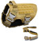 Pets ProMax Taktisches Hundegeschirr mit taktischer Hundeleine (2-in-1-Bundle); Militär-Stil, taktische Hundeweste, Geschirre, Metallschnalle und Bungee-Hundeleine mit Autositz-Schnalle, Braun, Größe