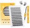 QUEWEL Cluster de Cils de Longueur Mixte, Aspect Naturel, Faux Cils, Extension de Cils DIY Durable et Réutilisable, Bande Mince pour Un Usage Personnel Domestique(FD04)…
