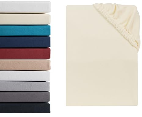 Mikroflausch Spannbettlaken | Spannbetttuch Teddyflausch 100% Mikrofaser | Oeko-TEX®Standard 100 - In vielen Größen und Farben | 90-100 x 200 cm Natur
